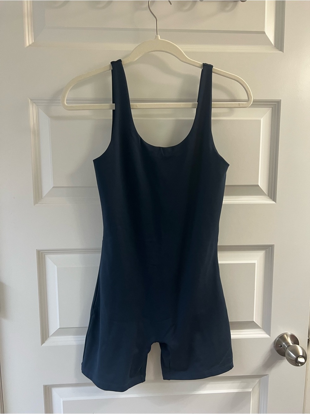 girlfriend collective Navy Blue Sleeveless Romper unitard